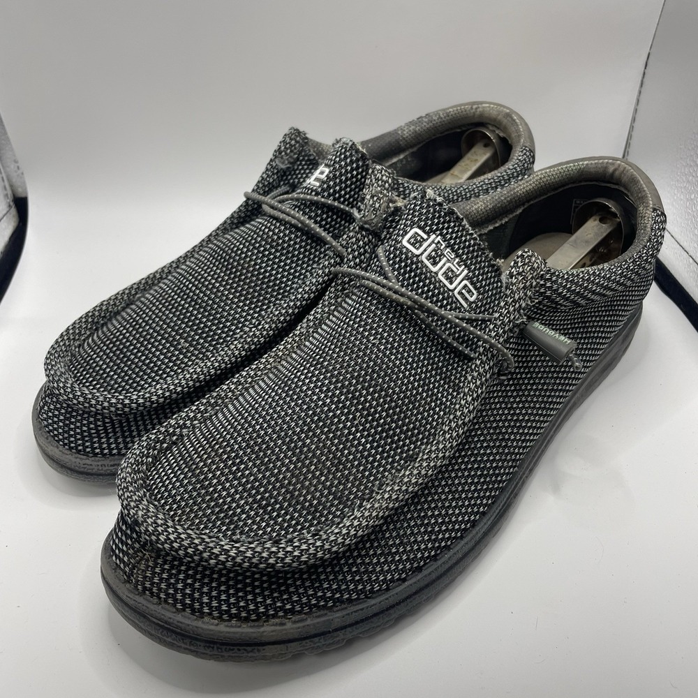 Hey Dude Wally Sox Men Size 14 Asphalt Azur Gray Casual Slip On Shoes 110352138